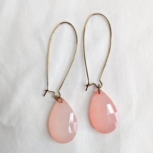 Gold and pink bead earrings